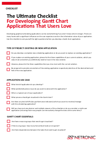 Checklist| For Developing Gantt Chart Applications That Users Love