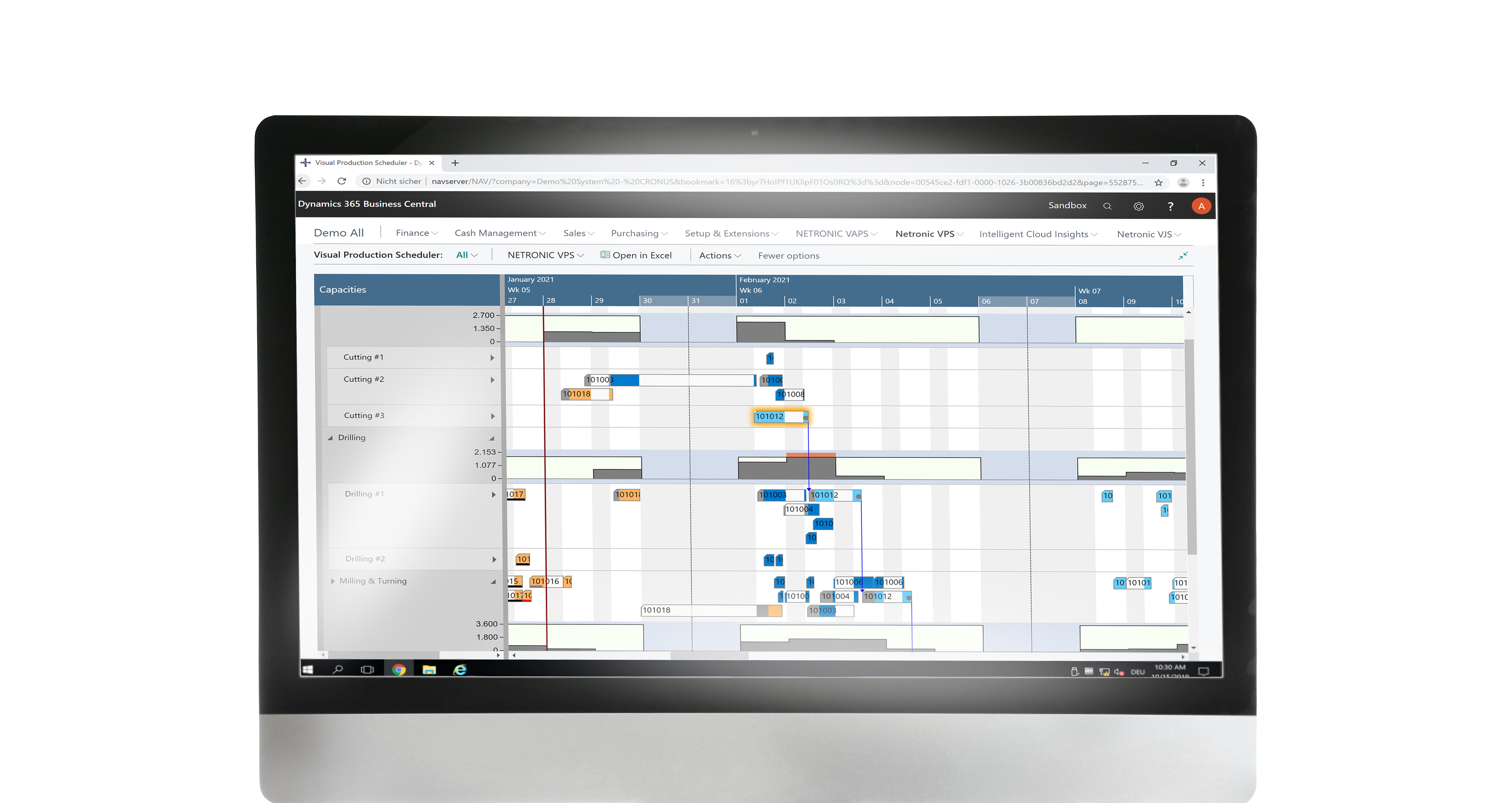 NETRONIC visual interactive gantt chart scheduler