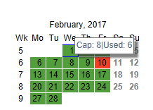 JavaScript Gantt chart with calender view for capacity control in D365 BC
