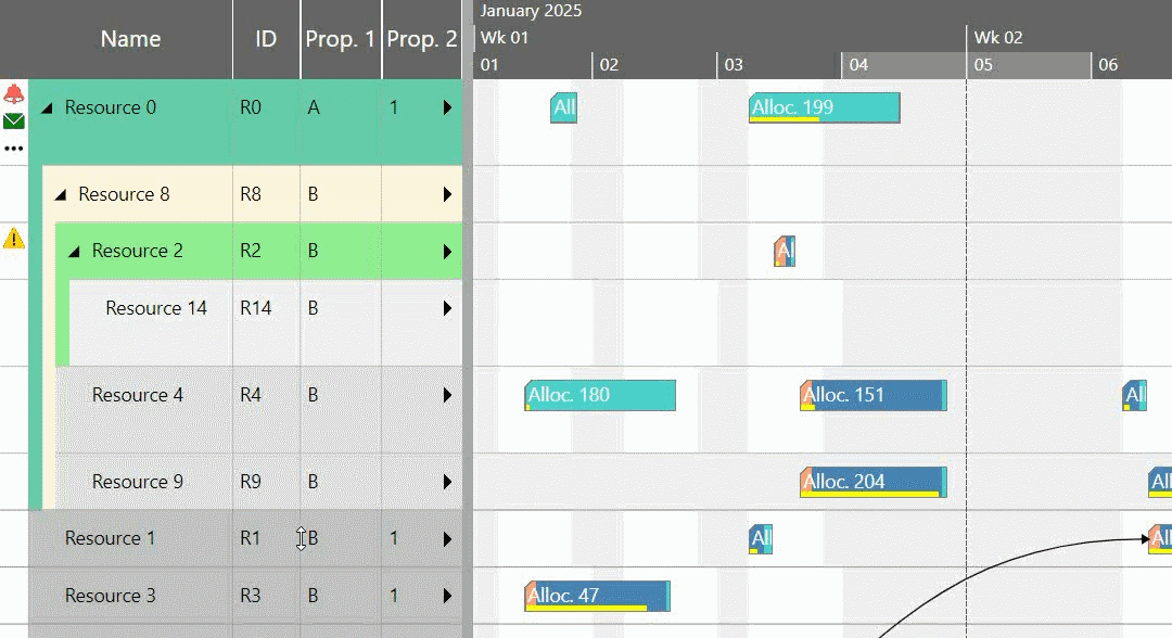 Visual Scheduling Widget for HTML5 Gantt charts - release 6.3