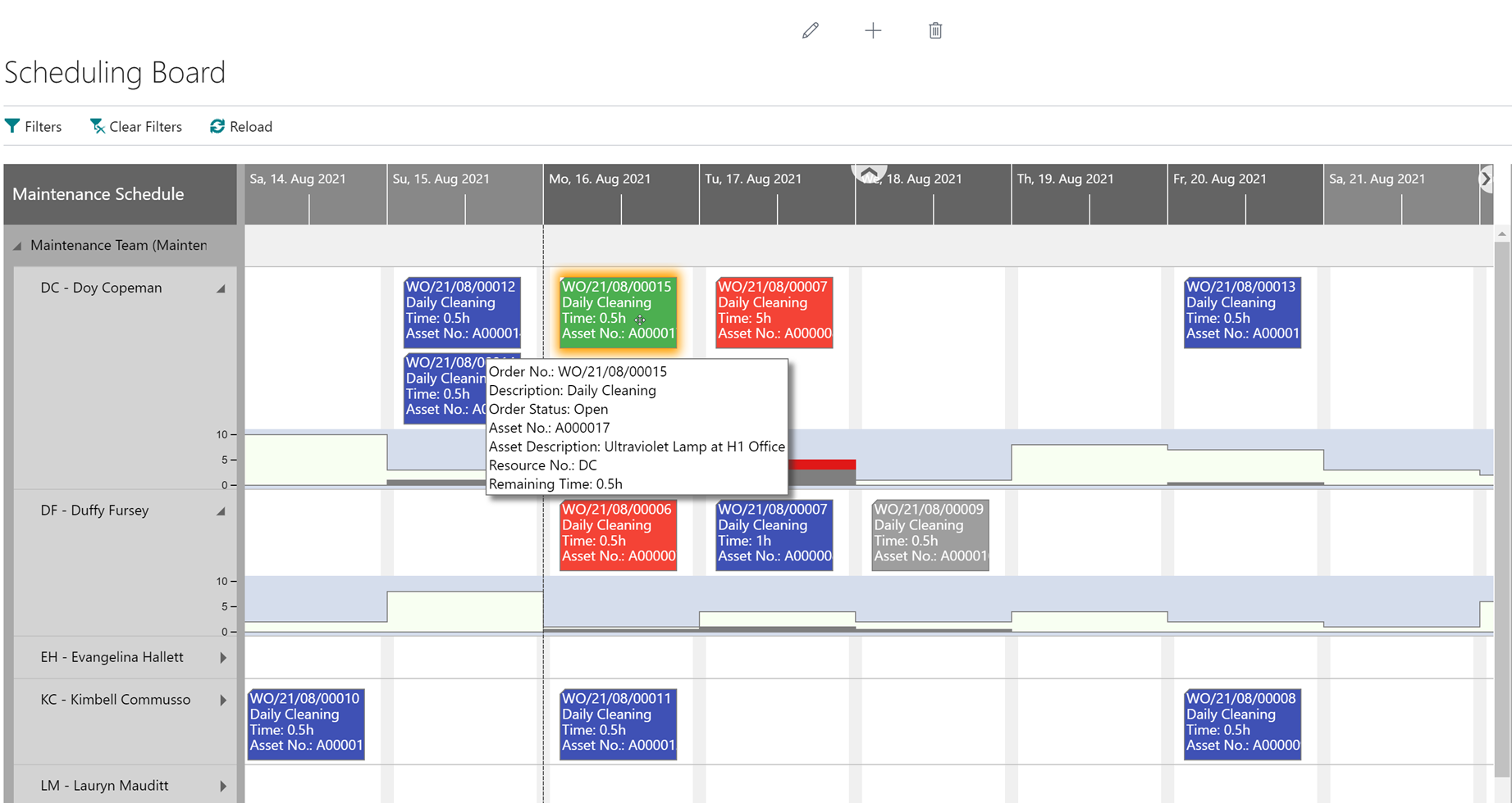 Dynaway Scheduling Board add-on for D365 BC