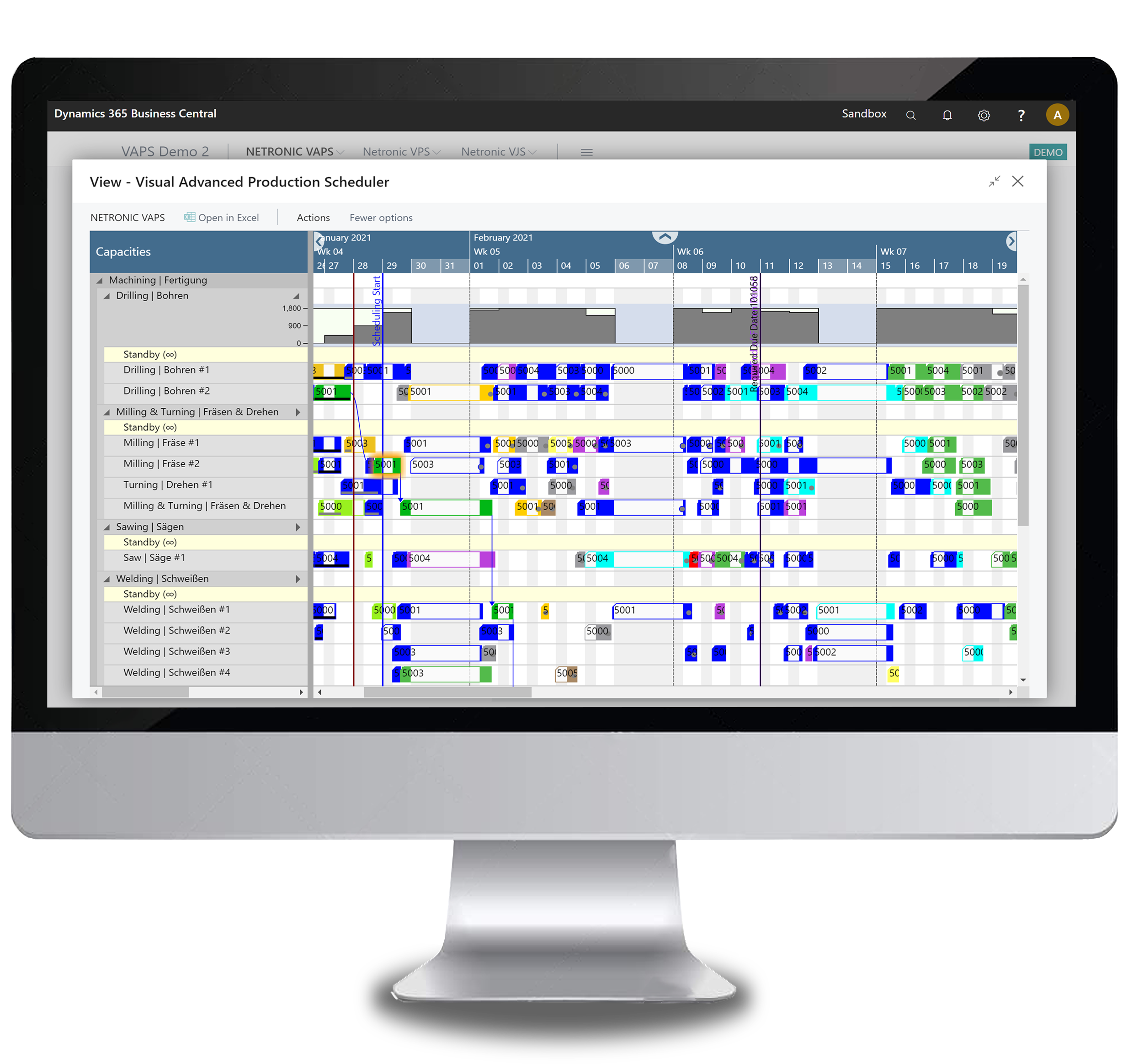 Visual Advanced Production Scheduler - finite capacity scheduling for Dynamics 365 Business Central