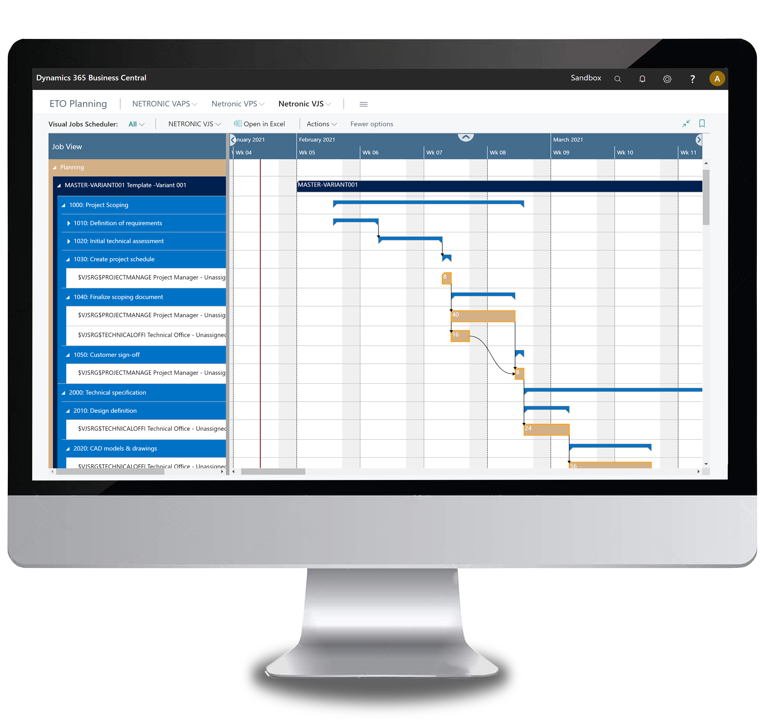 Visual Project Planning and Resource Scheduling - Microsoft Dynamics 365 Business Central - VJS-1